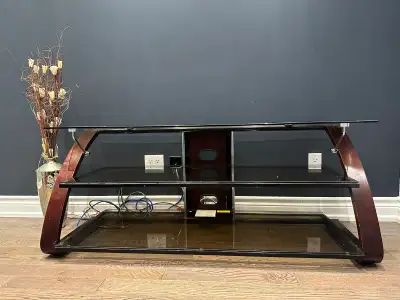 Great condition TV stand 3 layers Glass and wood 140cm(L) * 40cm(W) * 55cm(H)