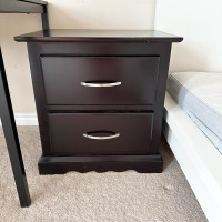 Two solid wood nightstands = $40. very stable and big need pick 