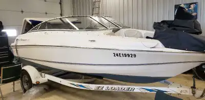 Powerful 4.3l volvo i/o. Interior is great. Fiberglass floor. New prop.