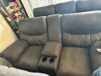 Selling couch set dark brown
