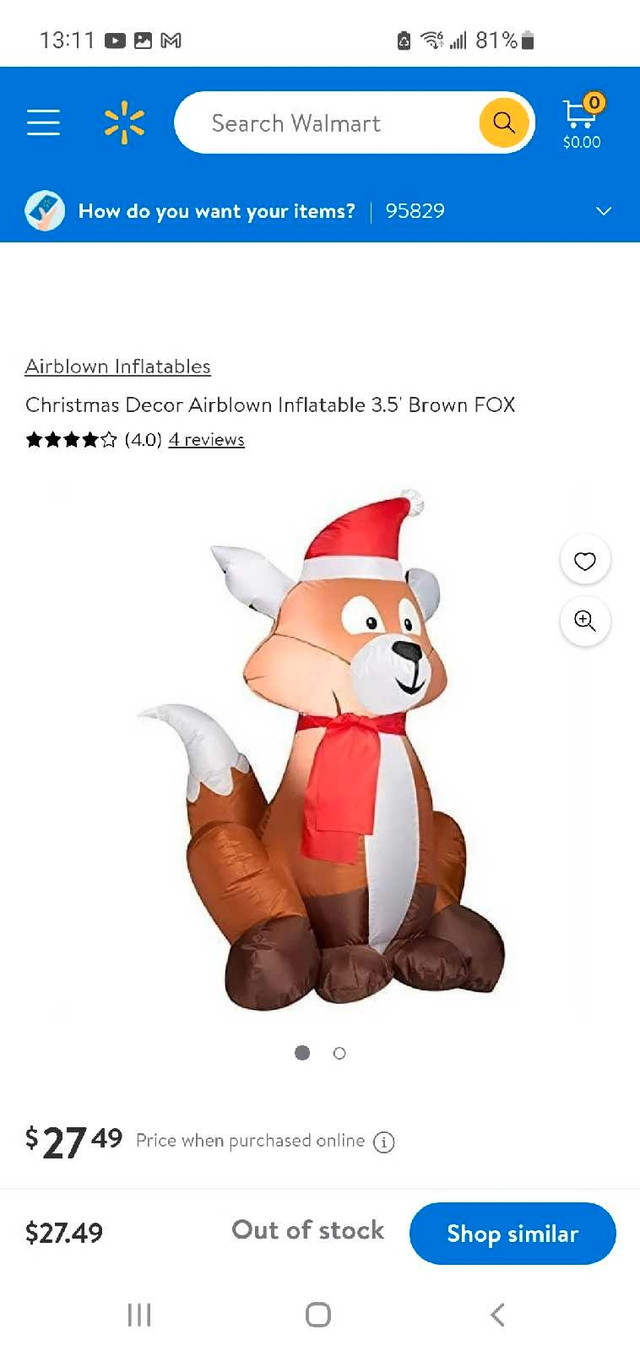 Christmas fox inflatable in Outdoor Décor in North Bay - Image 2