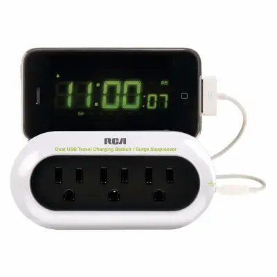 Station RCA de chargement de voyage avec 3 prises et 2 ports USB Protection contre la surtention de...