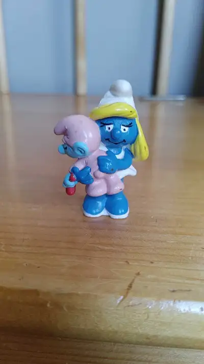 The Smurfs “Smurfette with Baby” Schleich Peyo 1983 Vintage, View more