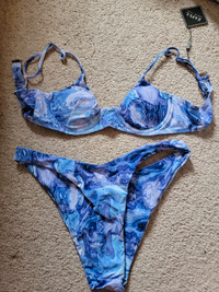 Zalful abstract print underwire bikini 