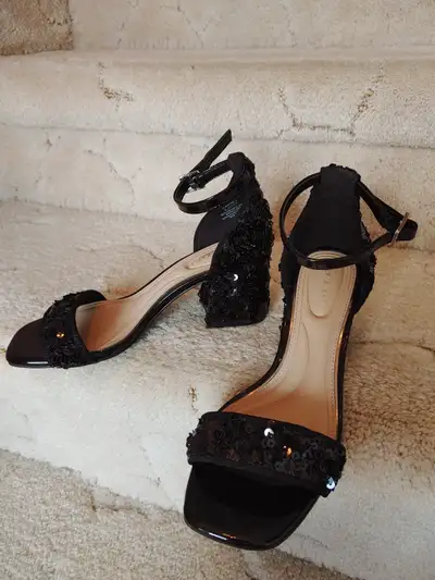 FREE Black Sequined Sandals, View more