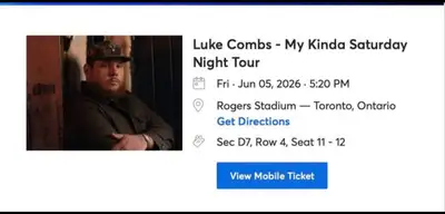 Luke combs tickets Toronto, View more