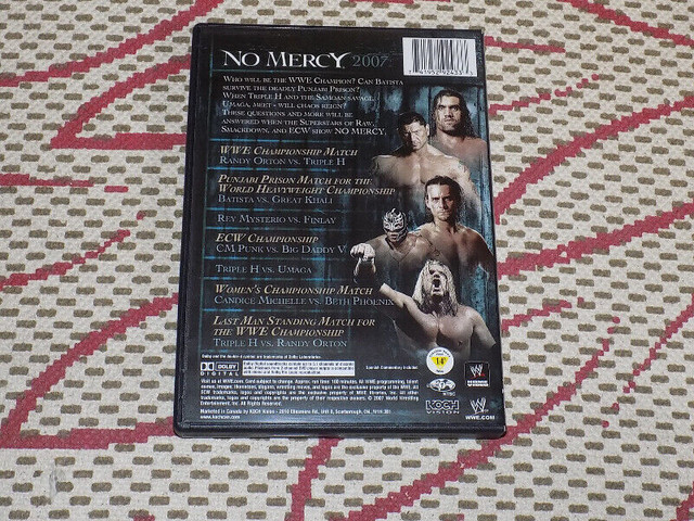 WWE NO MERCY DVD, OCTOBER 2007 PPV, TRIPLE H VS. RANDY ORTON in CDs, DVDs & Blu-ray in Hamilton - Image 2