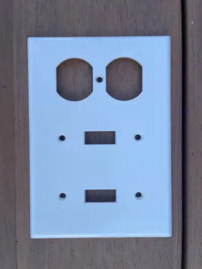 Electrical cover plug double switch plate, View more