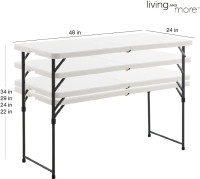 Adjustable height and foldable table (still in package)