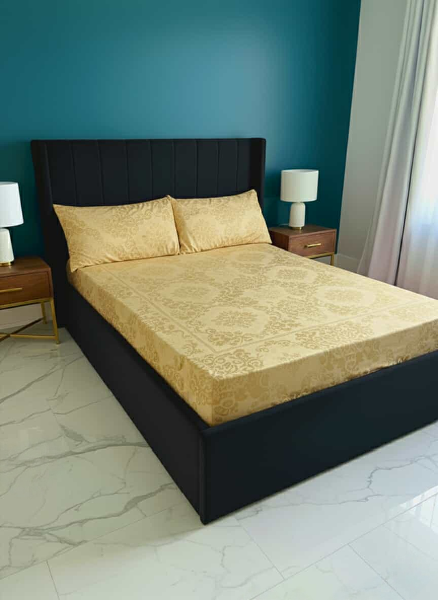 Brand New Ivory Velvet Platform Bed Frame | Double, Queen & King in Beds & Mattresses in Vancouver - Image 6