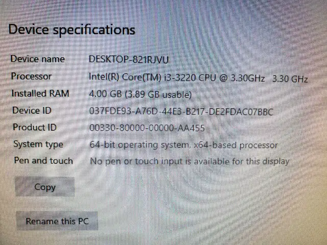 HP Compaq Pro 4300 SFF Win10Pro Intel-i3 4GB RAM 500HDD in Desktop Computers in Markham / York Region - Image 4