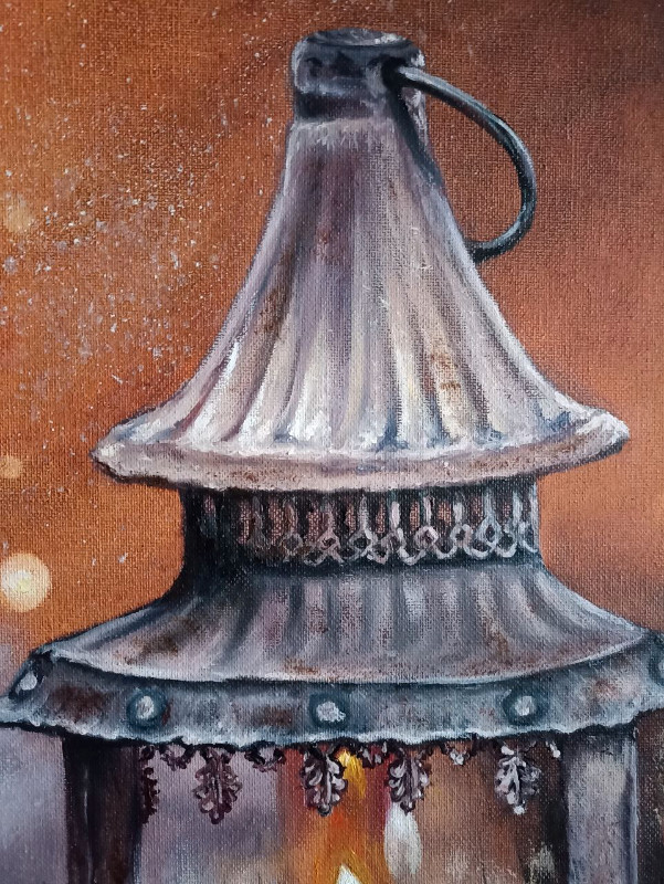 Painting "New Year's lantern". Handmade, streched canvas, oil in Arts & Collectibles in Chatham-Kent - Image 3