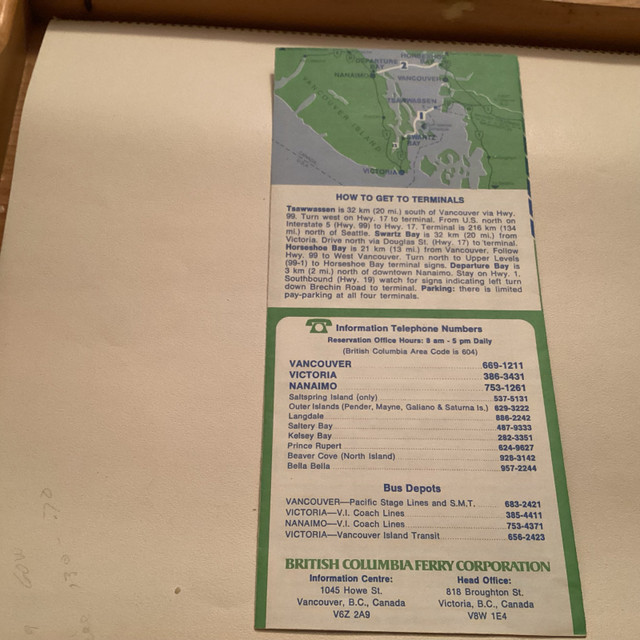 Vintage BC Ferries Schedules Brochures pamphlets in Arts & Collectibles in Kamloops - Image 3