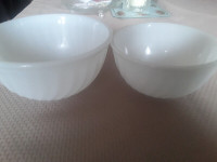 PYREX FIRE KING MIXING BOWLS - WHITE -  #11 and  #7