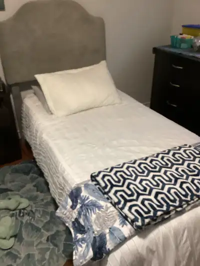 adjustable bed,  single,  nearly new. foam mattress , View more