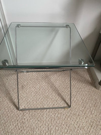 Glass top accent tables (3)
