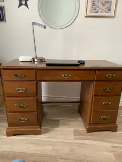 Large solid wood desk, View more