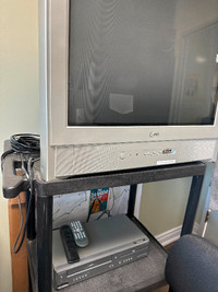 Free tube tv and dvd/vhs player with cart! Need gone asap!