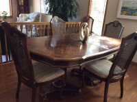 Dining table and chairs with China Cabinet and Buffet