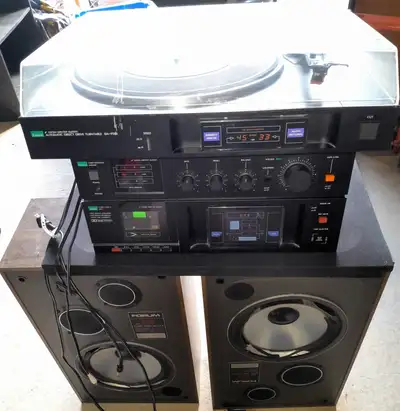 Sansui DA-T500 vintage stereo system Turntable Speakers, View more
