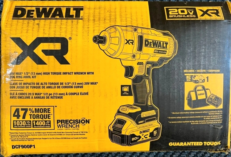 DeWalt DCF900P1 20V MAX XR 1/2In High Torque Impact Wrench Power