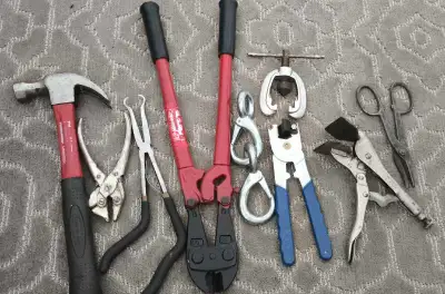 Heavy-Duty Tool Bundle – Hammer, locking pliers, bolt cutter, metal snips & more. Great for automoti...