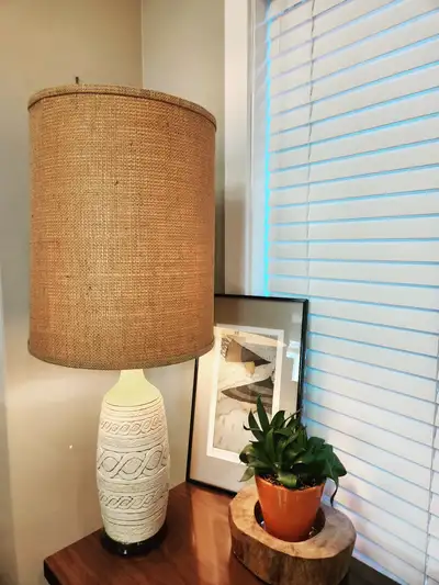 RARE MID CENTURY pottery Table Lamp., View more