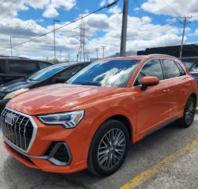 2020 Audi Q3 Progressiv 45 TFSI quattro in sleek pastel Orange. 91kms. Accommodation Sale / vente d'...