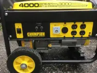 Champion portable gas generator 4000/3000 watts like new