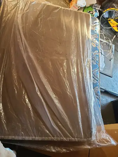DOUBLE SIZED BED WITH MATTRESS AND FRAME $250 OR BEST OFFER, View more