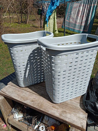 Pair Of Stackable Laundry Hampers, Lightweight, Durable