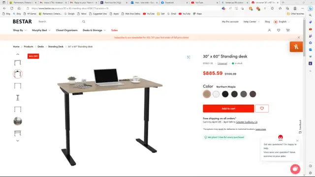 New. Bestar Power Standing Desk. 30x60. In Box. And More in Desks in Stratford - Image 2