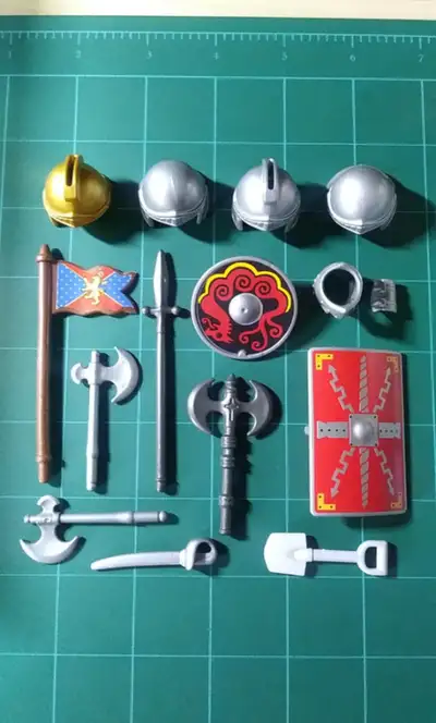 Playmobil Medieval Weapons & Accessories. Some Helmets Have Broken Parts. $4 East Saint John