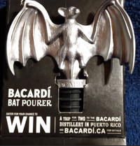 Bacardi Rum Pewter "Bat" Bottle Spout/Pourer By Bacardi