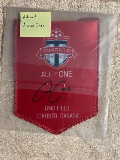 Adrian Cann #12 Autographed TFC Mini Pennant I have 2 of them and autographs are very slightly diffe...