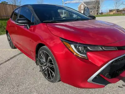 2021 Toyota Corolla XSE Hatchback - Midnight Black on Supersonic Red with leather heated seats, heat...