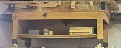 Antique Workbench/Kitchen Island/Garden Market Vendor Table, View more