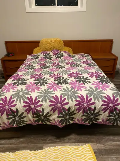 Teak Double Bed and Dresser, View more