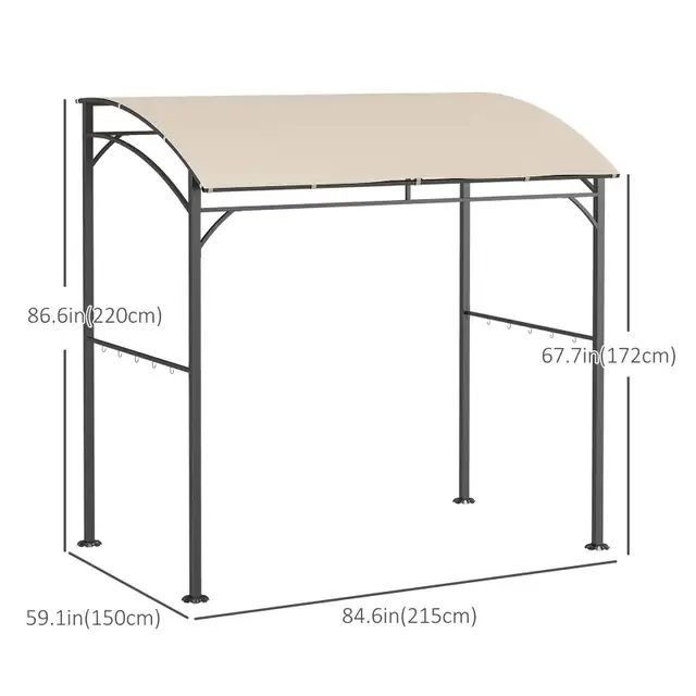 7' x 5' BBQ Grill Gazebo Tent, Garden Grill Canopy with Steel Fr in BBQs & Outdoor Cooking in Markham / York Region - Image 4