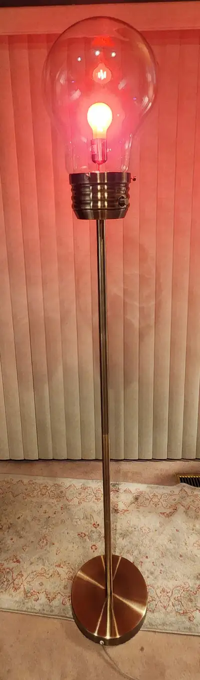 Like New Bronze Light Bulb Floor Lamp, View more