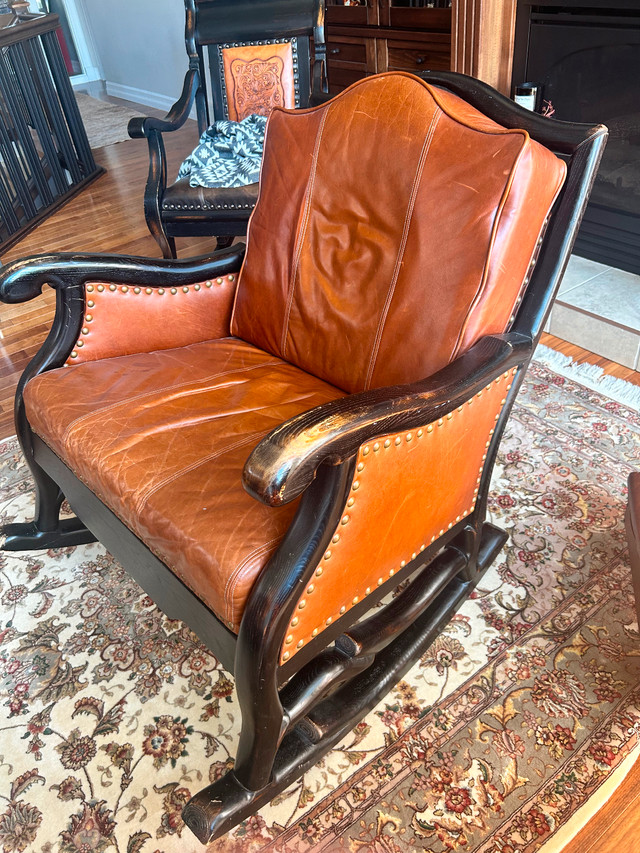 Big Hoss Leather  Rocking Chair for Sale in Chairs & Recliners in Lethbridge