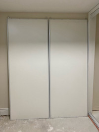 White Sliding Closet Door - Two Panels