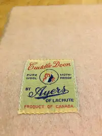 Antique Vintage Baby Blanket made in Montreal from the 1950s