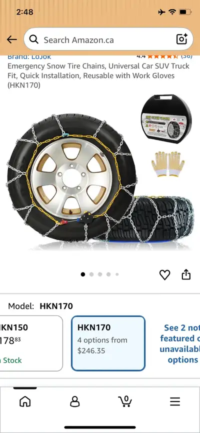 Get ready for winter with these LOJOK emergency snow tire chains, designed to fit universal car, SUV...