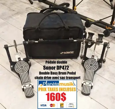 TAXES INCLUSES - Pédale double SONOR DP472 Chain drive et +, View more