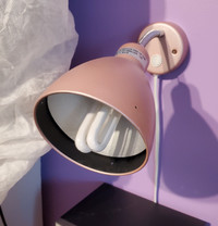 Pink Ikea metal adjustable lamp can use led bulb
