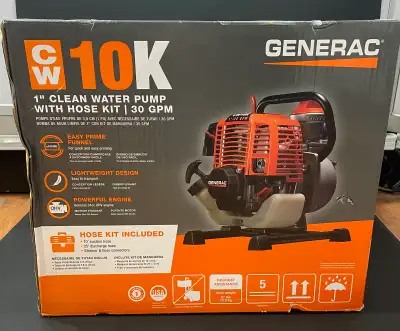 GENERAC CW 10K 1” CLEAN WATER PUMP WITH HOSE KIT *NEW* , View more
