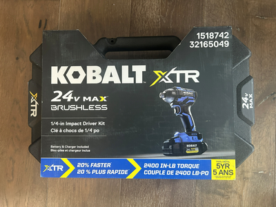 Cordless Brushless **NEW** Kobalt XTR Impact Driver, View more