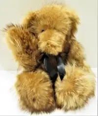 "PAPRIKA", CANADIAN MADE, UPCYCLED FUR JOINTED LARGE BEAR (#101)