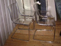 Beautiful Set of 4 Ikea Transparent Chairs